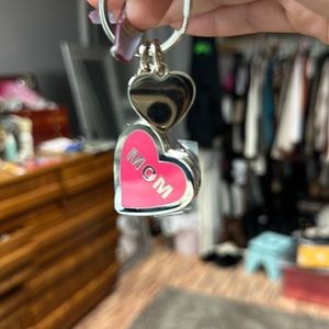 NWOT Things Remembered Pink MOM Heart Locket Keychain Fob Purse Charm